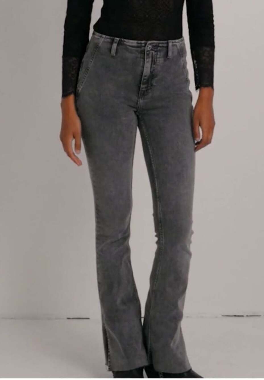 Free People Level Up Slit Bootcut Jeans Ridge Grey SZ 32